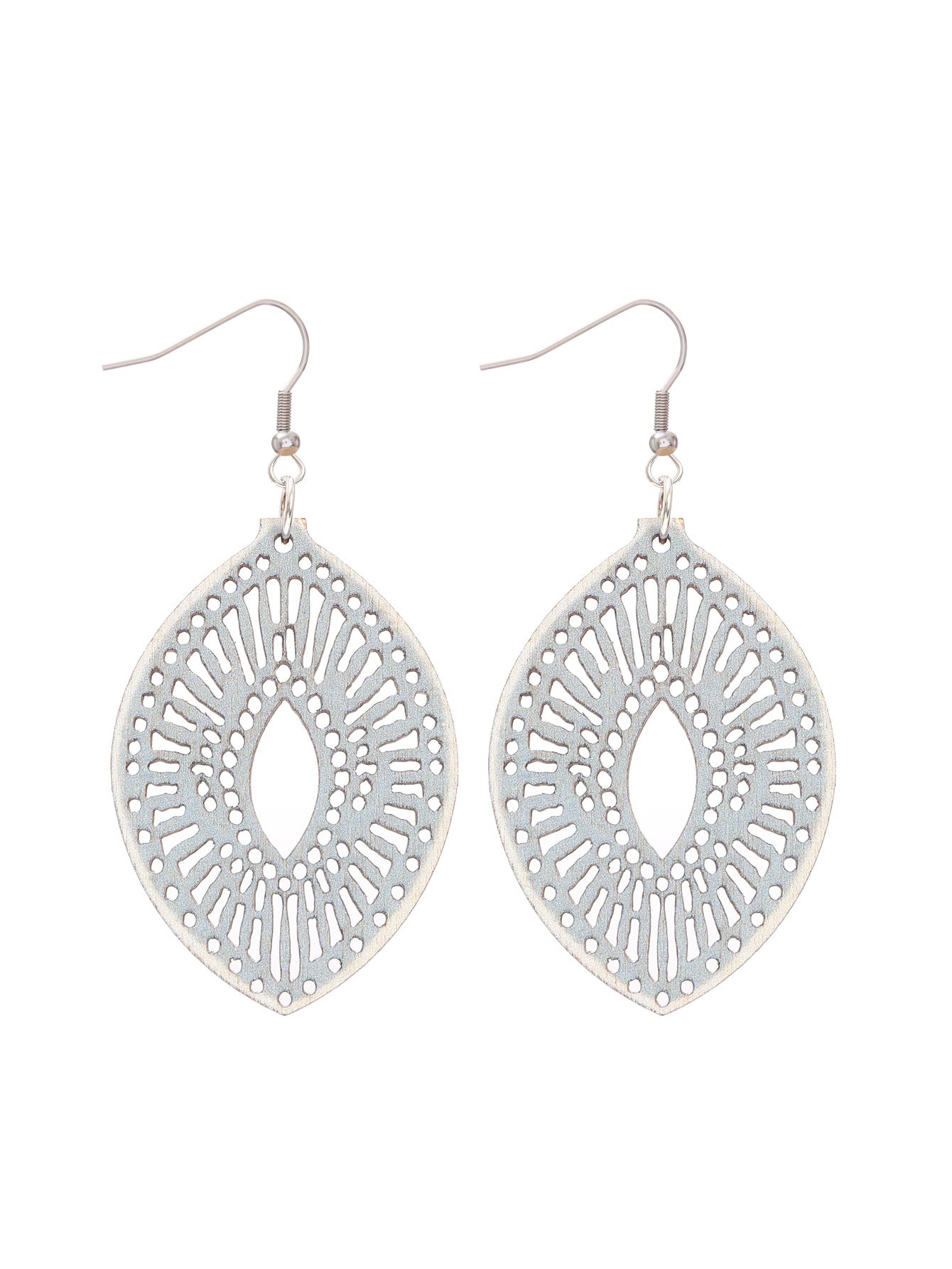 Wholesale Vintage Western Wood Print Leopard Leaf Pattern Earrings